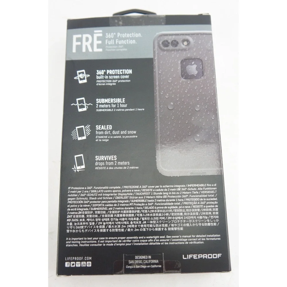 LifeProof FRE Case iPhone 7 Plus Black Waterproof Rugged EUC‎
